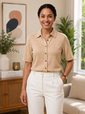 Knitted Shirt Beige