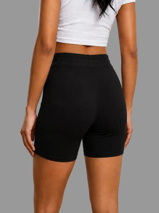 High Waist Yoga Shorts Black
