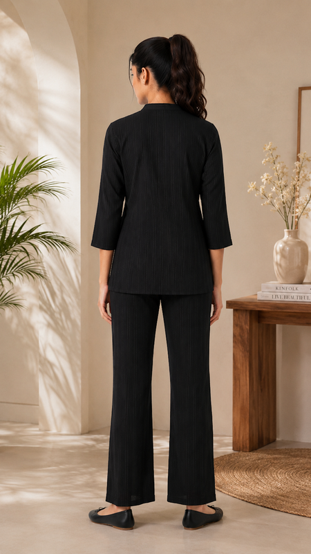 Black Lurex co-ord Set