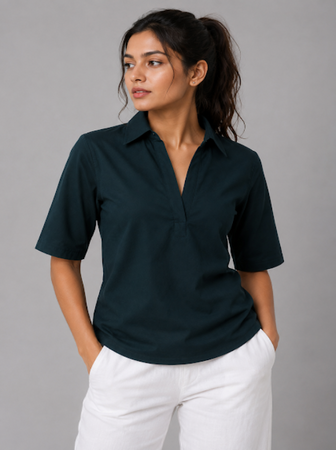 Dark Teal Smart Casual Top