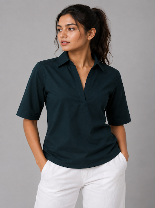 Dark Teal Smart Casual Top