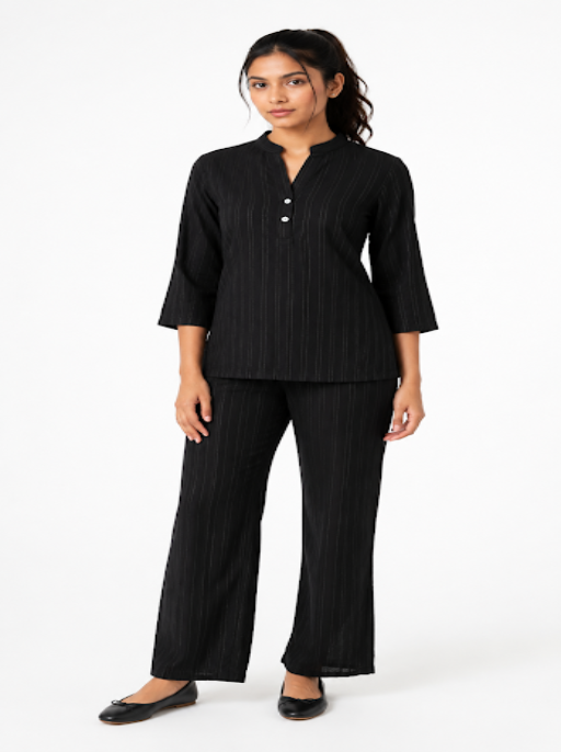 Black Lurex co-ord Set