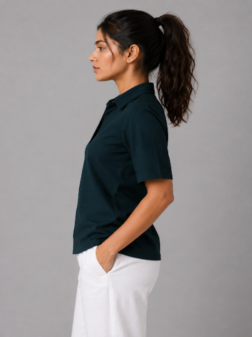 Dark Teal Smart Casual Top