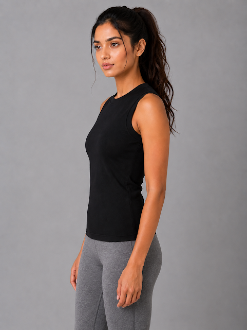 Long FlexEdge Gym Tank Black