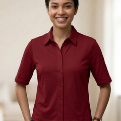 Knitted Shirt Burgundy