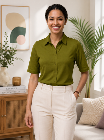 Knitted Shirt Olive