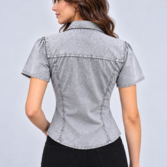 Overdyed Poplin Lycra  Top