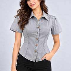 Overdyed Poplin Lycra  Top