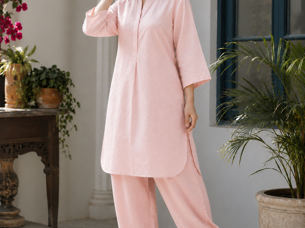 Élan Luxe Co-ord Set-Ruby Pink