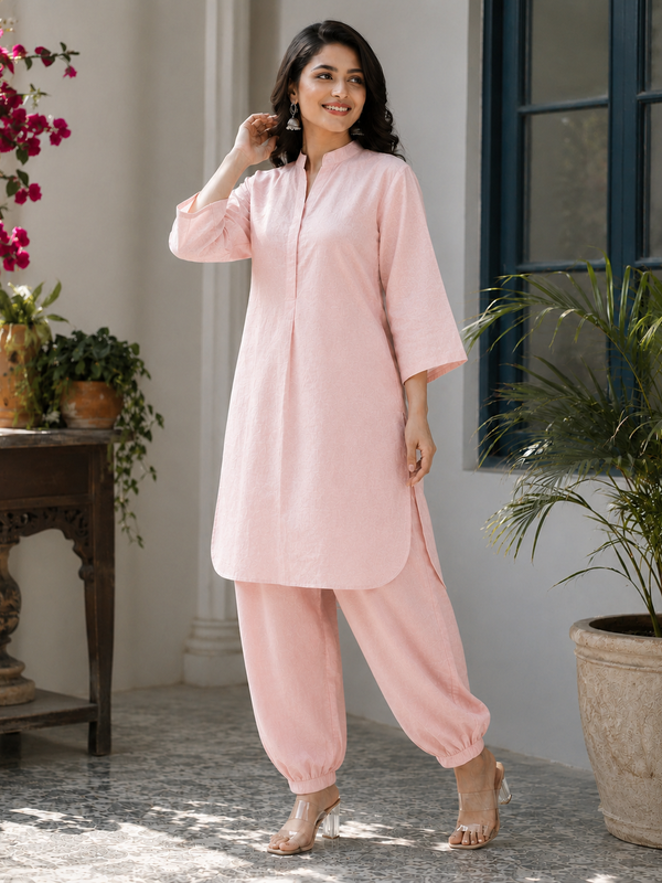 Élan Luxe Co-ord Set-Ruby Pink