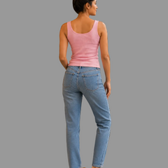 Classic Ribbed Summer Tank Top Light Pink