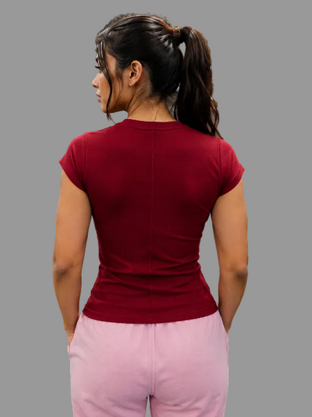 ShapeFit Women's Workout T-Shirt Burgundy
