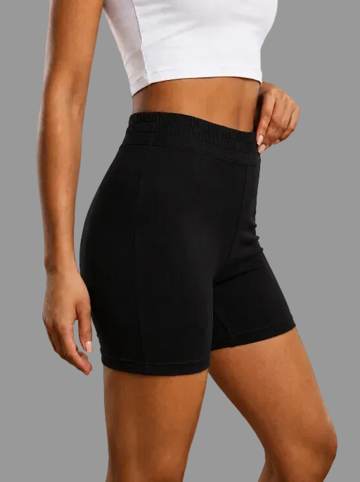 High Waist Yoga Shorts Black