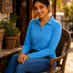 Short  Zippered Shirt Aqua