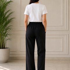 Black Striped Casual Wear Pajama  Soft & Stylish