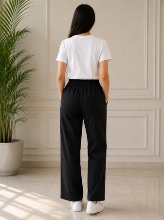 Black Striped Casual Wear Pajama  Soft & Stylish