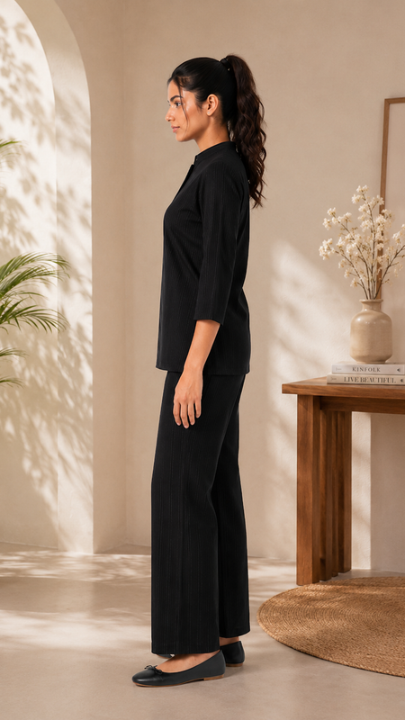 Black Lurex co-ord Set