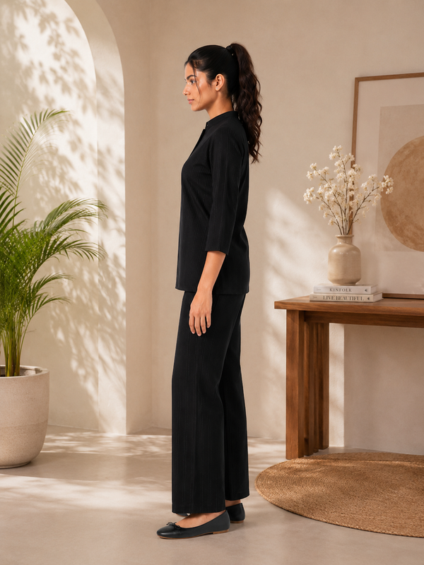 Black Lurex co-ord Set