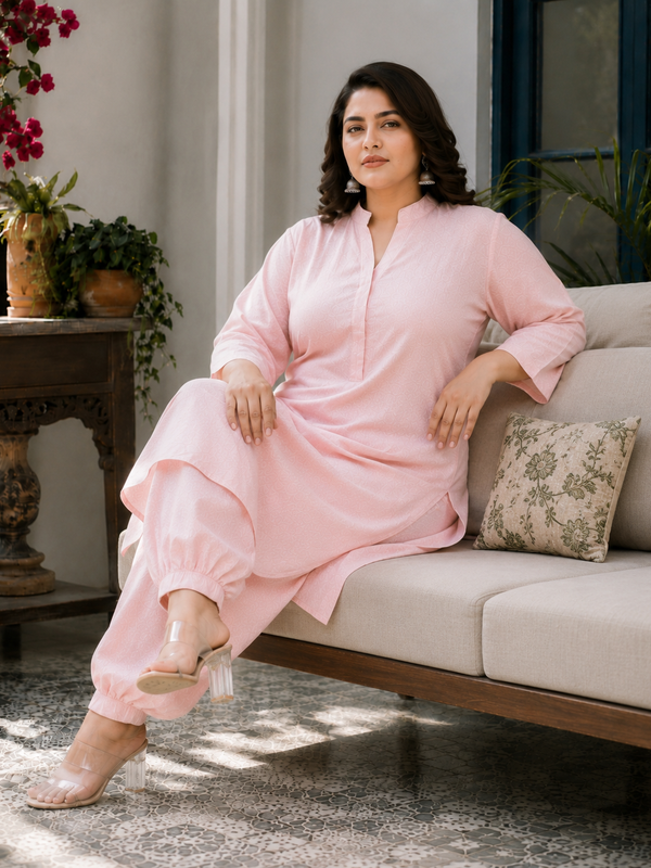 Soft Blush Kurta Co-Ord Set