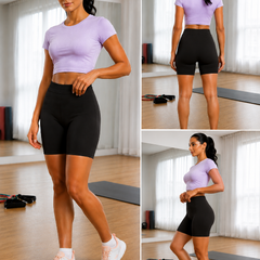 High Waist Yoga Shorts Black