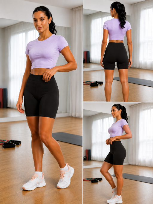 High Waist Yoga Shorts Black