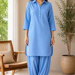 Comfort Fit Sky Blue Co-Ord Set