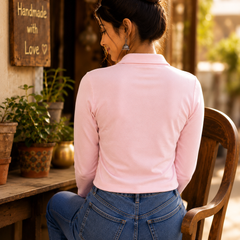 Short  Zippered Shirt Pink