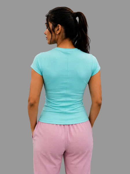 ShapeFit Women's Workout T-Shirt Aqua
