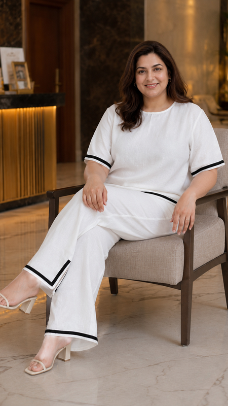 Elegant White Co-ord Set