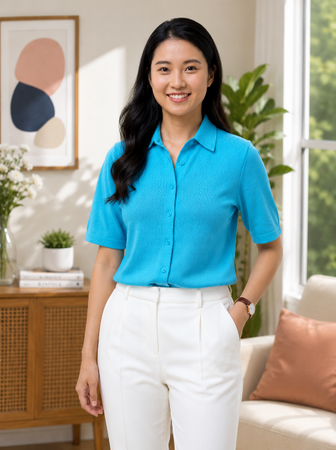 Knitted Shirt Aqua