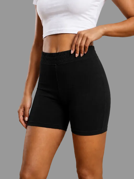 High Waist Yoga Shorts Black