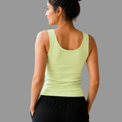 Classic Ribbed Summer Tank Top Light Green