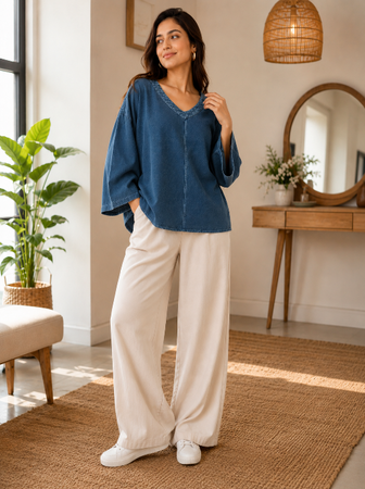 Ocean Mist V-Neck Top