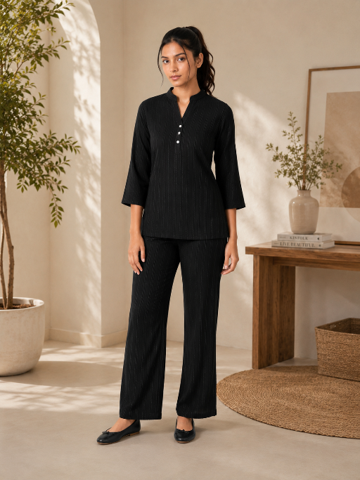 Black Lurex co-ord Set