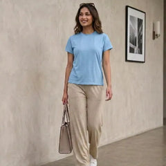 T- Shirt Round Neck Short Sleeve Aqua