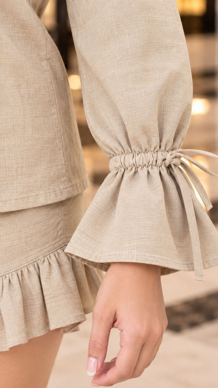 Relaxed Tie-Detail Top & Shorts Co-Ord
