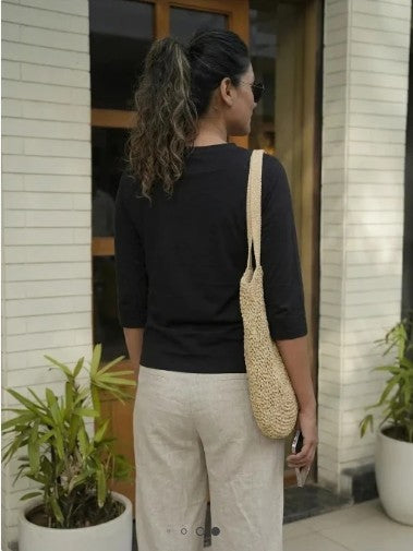 T-Shirt V  Neck Elbow  Sleeve White
