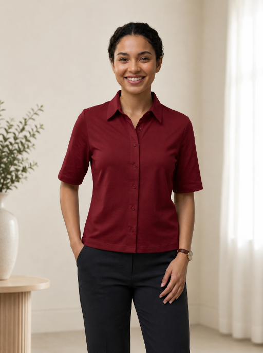 Knitted Shirt Burgundy