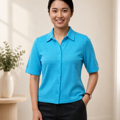 Knitted Shirt Aqua