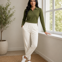 Short  Zippered Shirt Olive