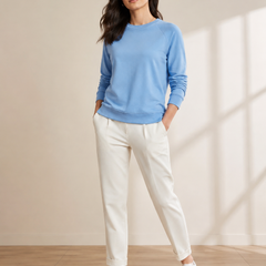 T- Shirt Round Neck Elbow Sleeve  Aqua