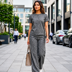 Easy Day Co-ord Set in Grey Melange