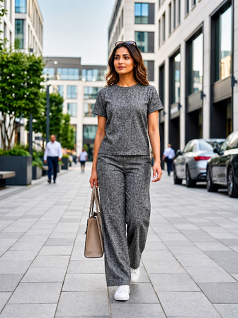 Easy Day Co-ord Set in Grey Melange