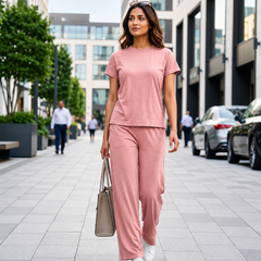 Easy Day Co-ord Set in Rosy Pink