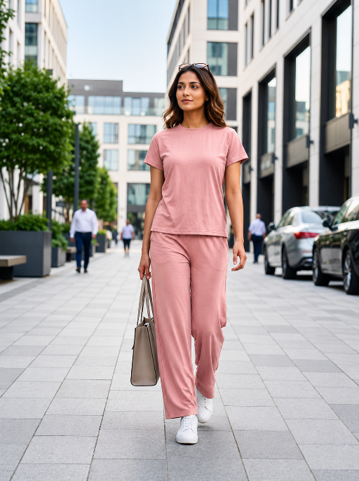 Easy Day Co-ord Set in Rosy Pink