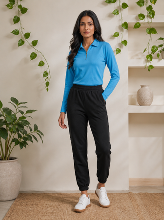 Short  Zippered Shirt Aqua