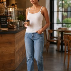 Feather Soft Camisole White