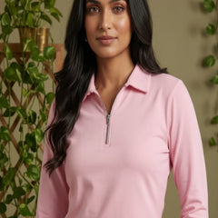 Short  Zippered Shirt Pink