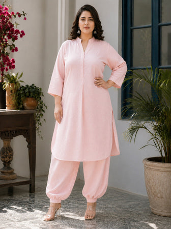 Soft Blush Kurta Co-Ord Set