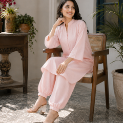 Élan Luxe Co-ord Set-Ruby Pink